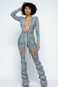Sequin Stacked Leg Jumpsuit