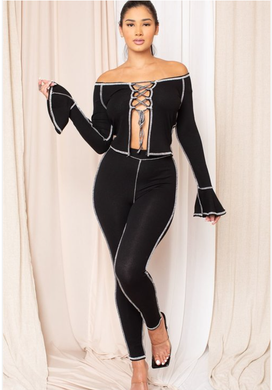 SEXY OFF SHOULDER/BELL SLEEVE JUMPSUIT